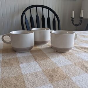 Vintage Stoneware Mug Trio